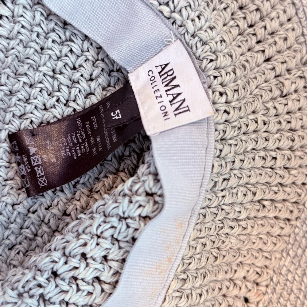 Armani Collezioni Chic Gray Woven Hat